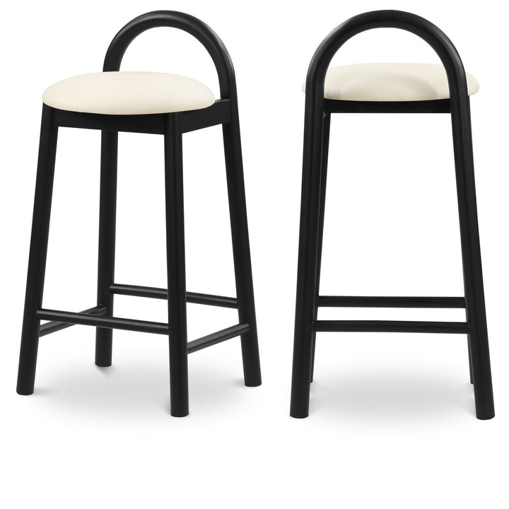 Calvin Cream Vegan Leather Upholstered Counter Stool