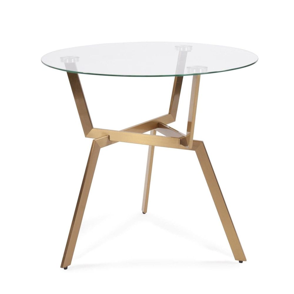 Round Gold Metal Side Table France & Son