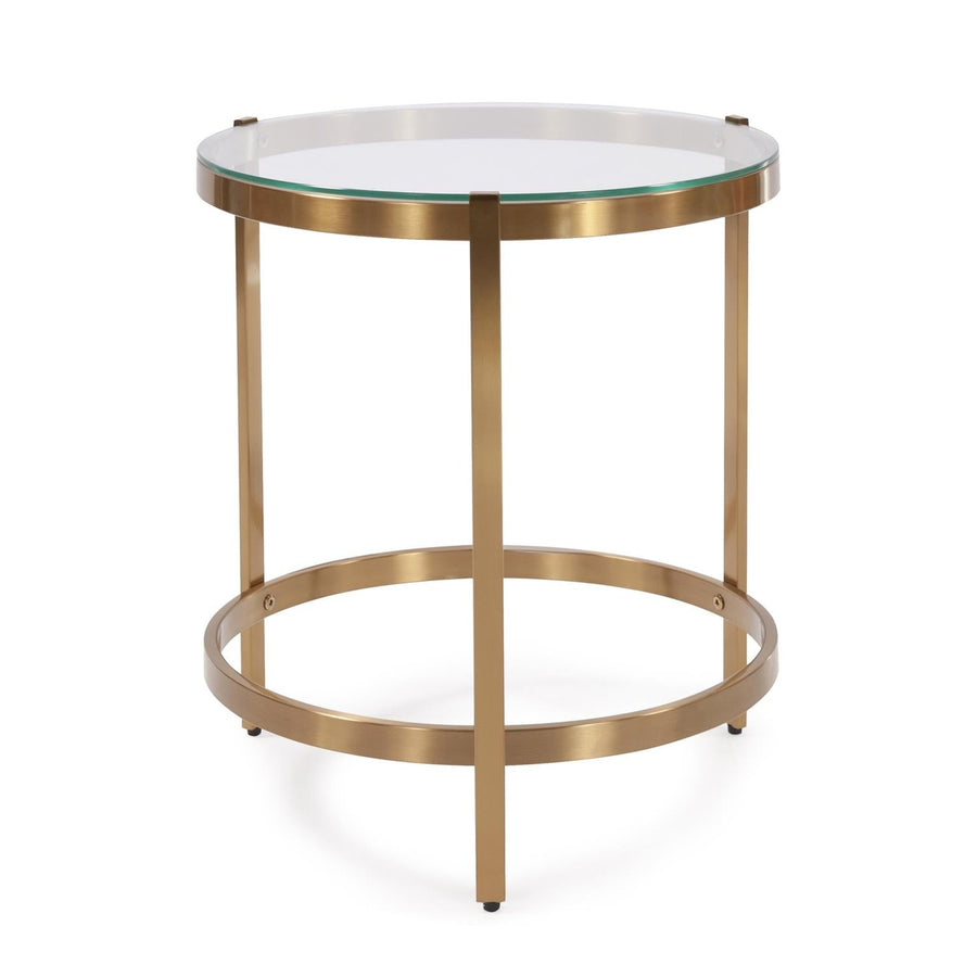 Brushed Brass Stainless Steel Side Table-The Howard Elliott Collection-HOWARD-48133-Side Tables-1-France and Son