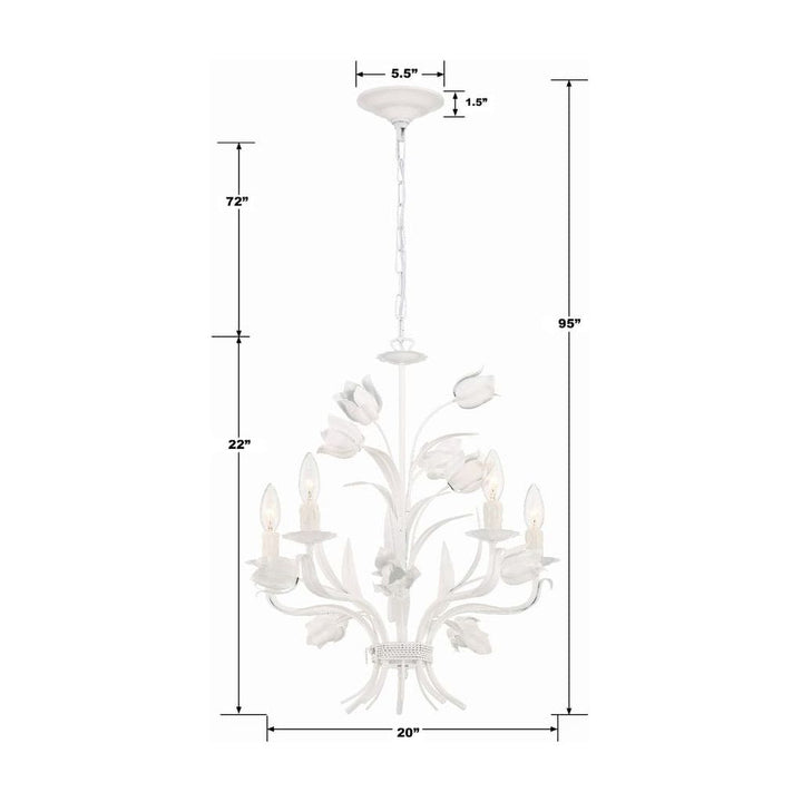 Southport 5 Light Wet White Chandelier-Crystorama Lighting Company-CRYSTO-4815-WW-Chandeliers-4-France and Son