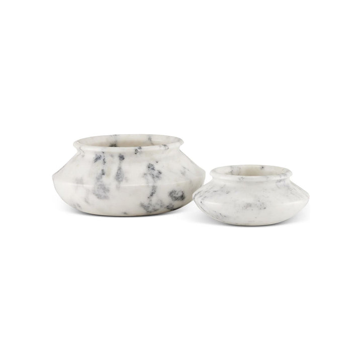 Punto Large White Marble Bowl