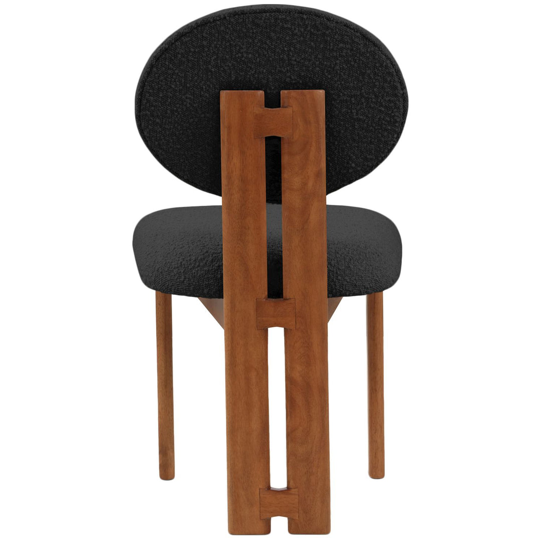 Napa Boucle Fabric Upholstered Dining Chair — Black / Stained Walnut