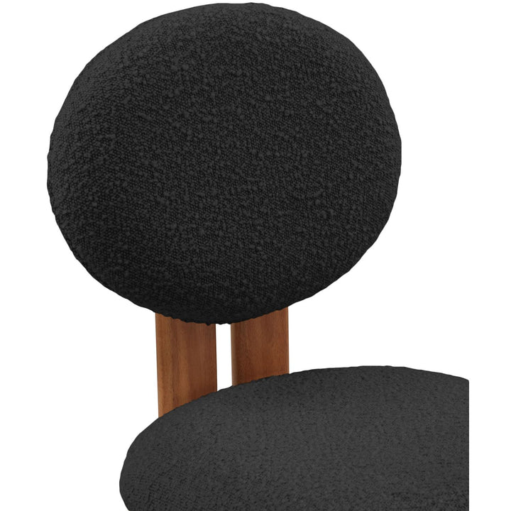 Napa Boucle Fabric Upholstered Dining Chair — Black / Stained Walnut