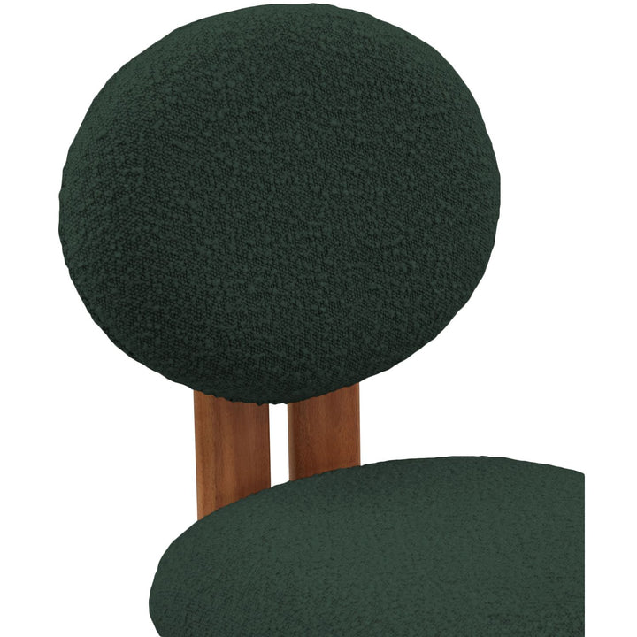 Napa Boucle Fabric Upholstered Dining Chair — Green / Stained Walnut