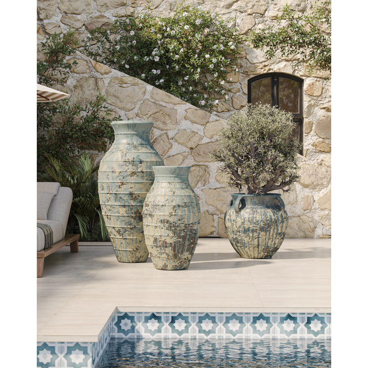 Lipari Extra Large Antique Blue Drip Urn