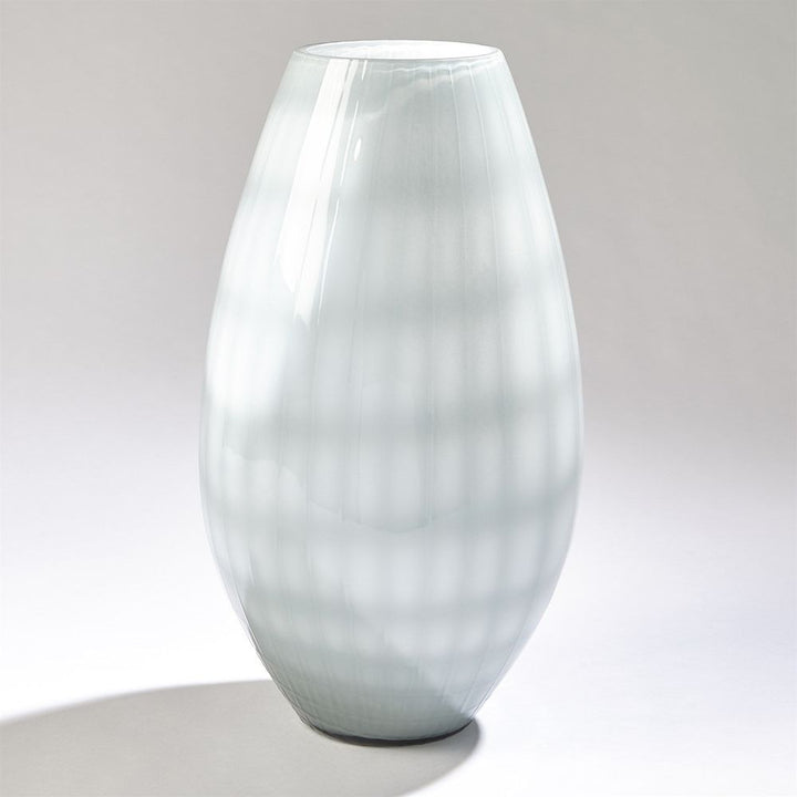 Vases Cased Glass Grid Vase-Blue-Lg
