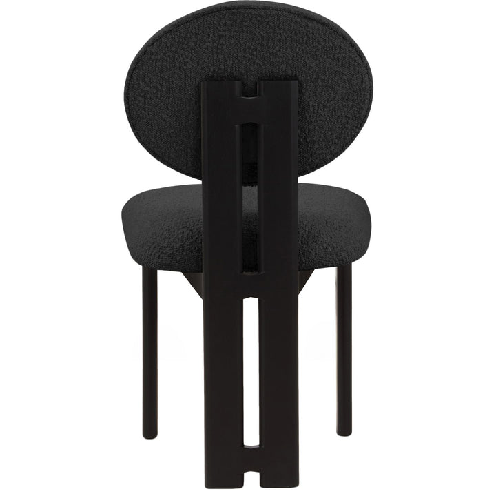 Napa Boucle Fabric Upholstered Dining Chair — Black / Stained Black
