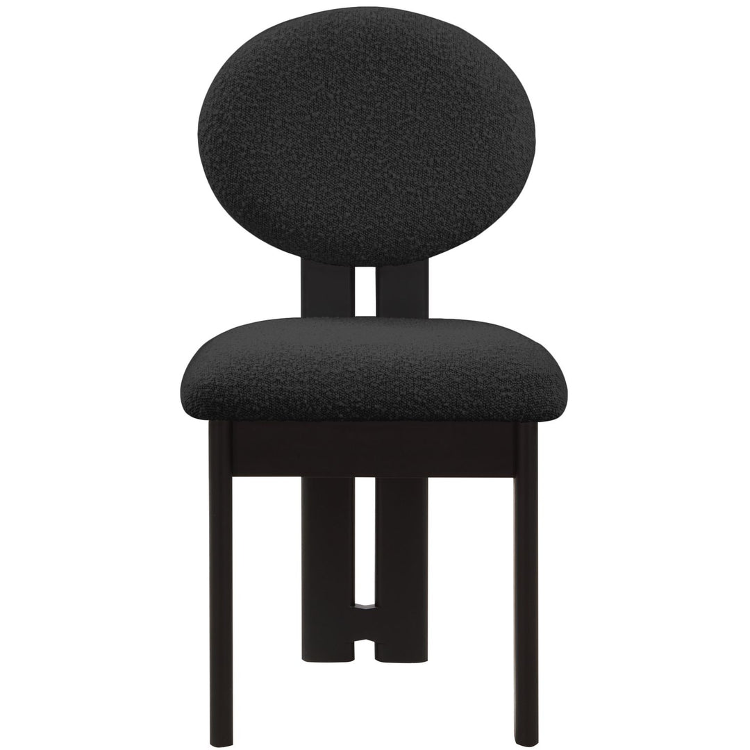 Napa Boucle Fabric Upholstered Dining Chair — Black / Stained Black