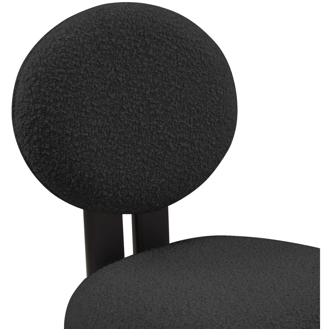 Napa Boucle Fabric Upholstered Dining Chair — Black / Stained Black