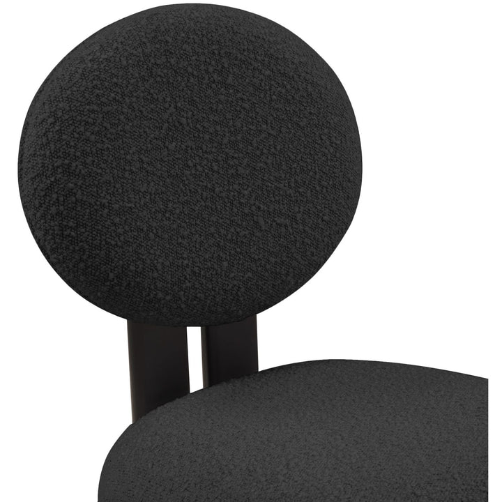 Napa Boucle Fabric Upholstered Dining Chair — Black / Stained Black