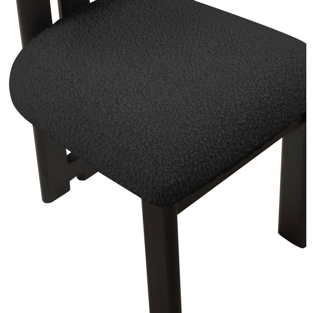 Napa Boucle Fabric Upholstered Dining Chair — Black / Stained Black