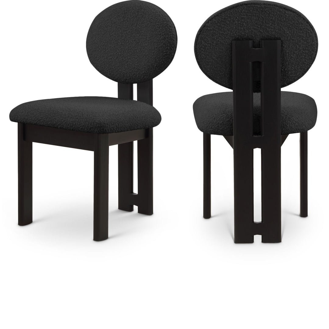 Napa Black Boucle Fabric Upholstered Dining Chair