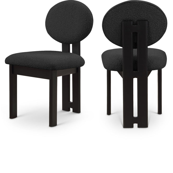 Napa Black Boucle Fabric Upholstered Dining Chair
