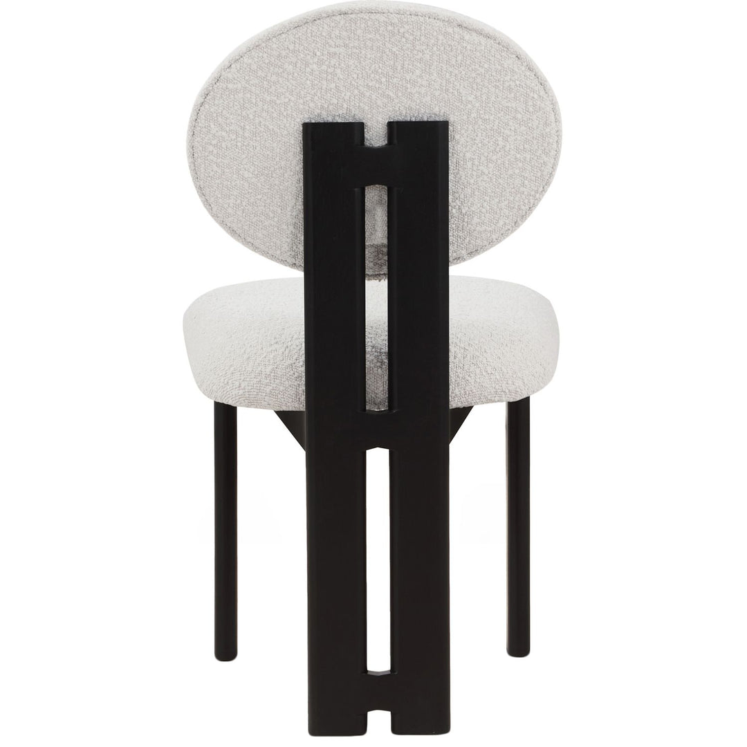 Napa Boucle Fabric Upholstered Dining Chair — Cream / Stained Black