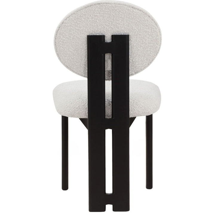 Napa Boucle Fabric Upholstered Dining Chair — Cream / Stained Black