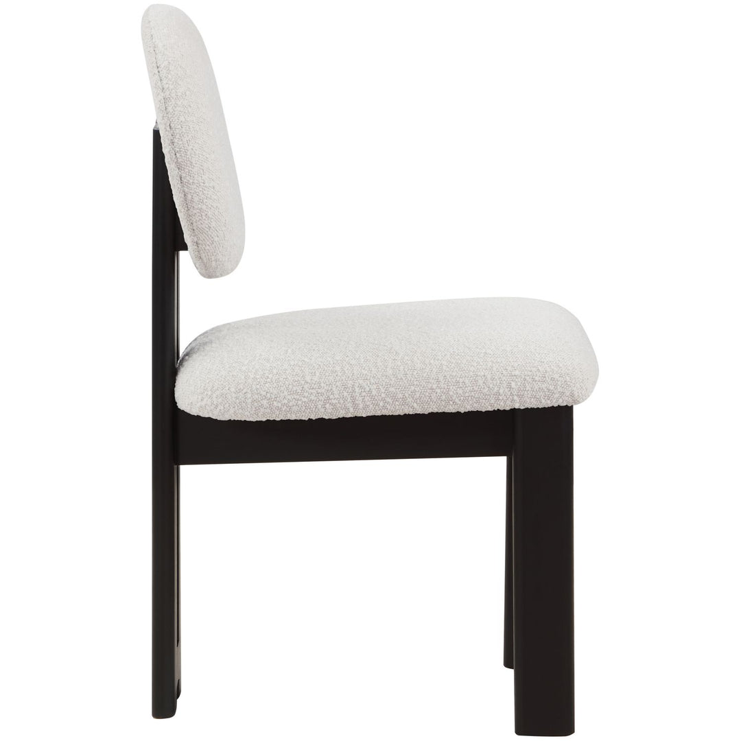 Napa Boucle Fabric Upholstered Dining Chair — Cream / Stained Black