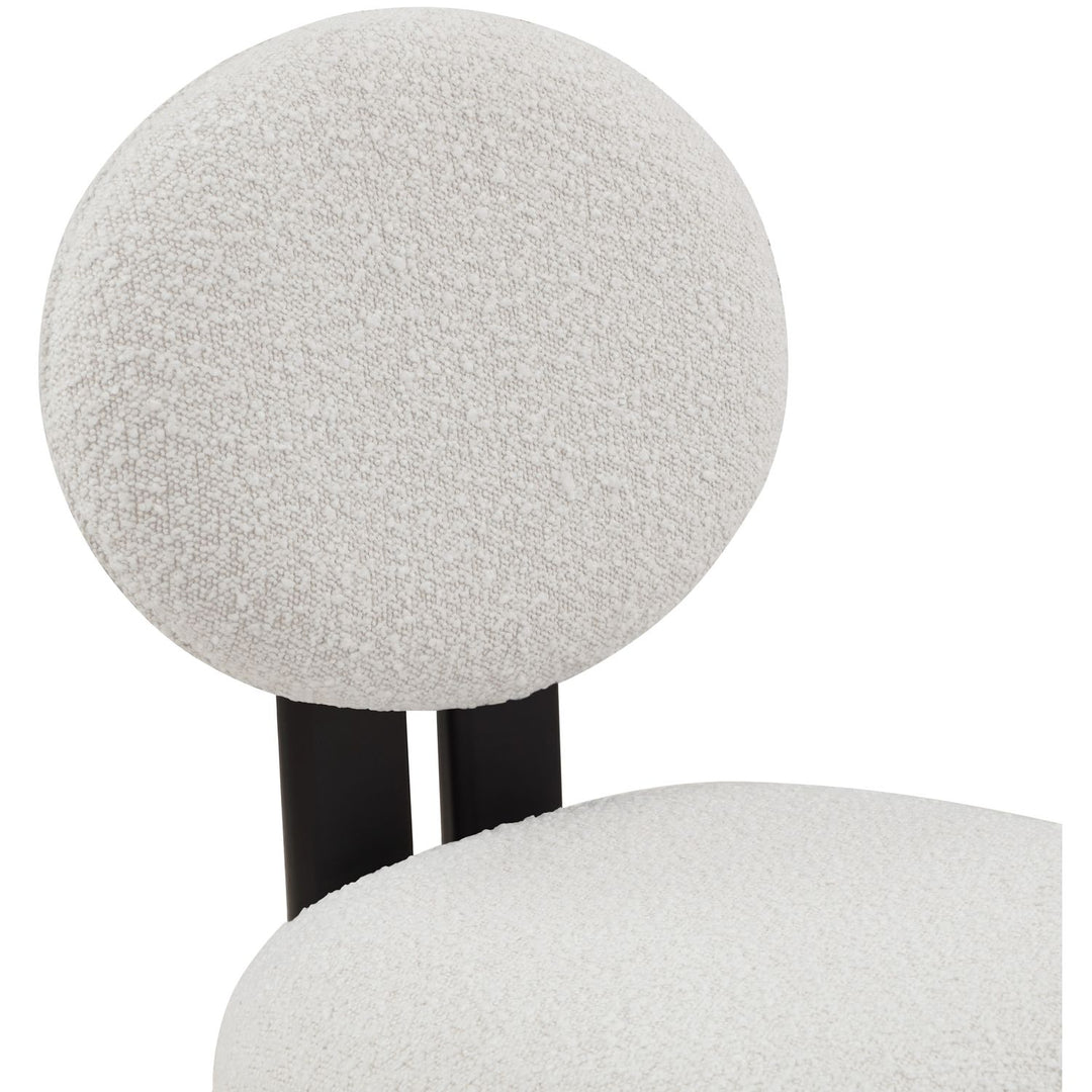 Napa Boucle Fabric Upholstered Dining Chair — Cream / Stained Black