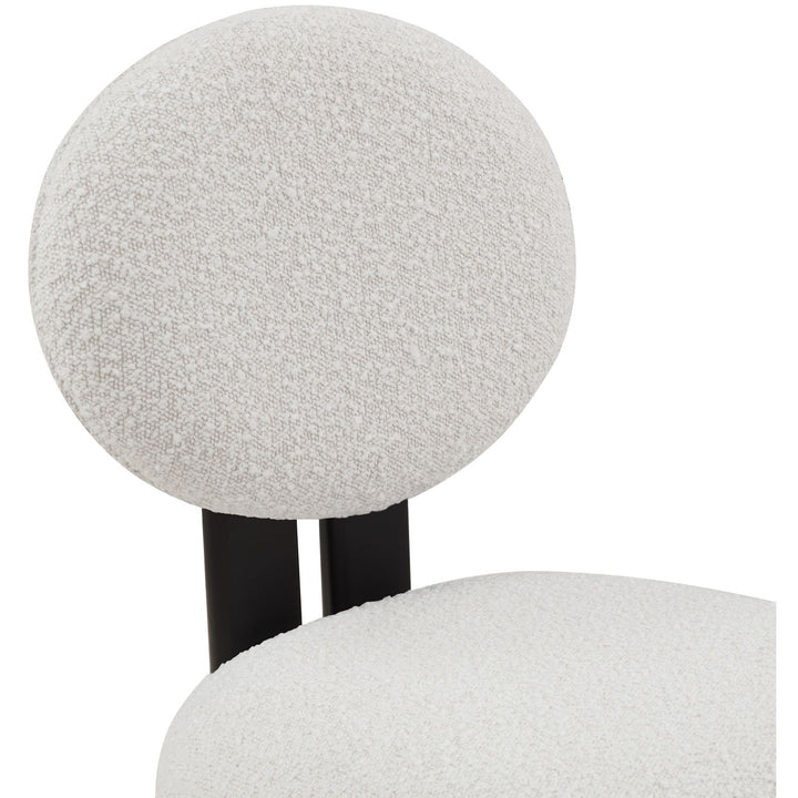 Napa Boucle Fabric Upholstered Dining Chair — Cream / Stained Black