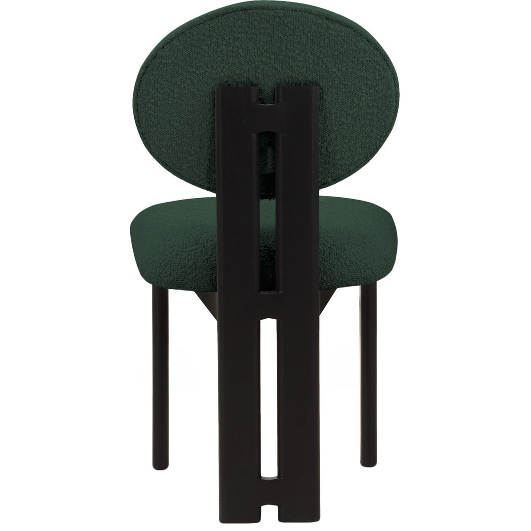 Napa Boucle Fabric Upholstered Dining Chair — Green / Stained Black
