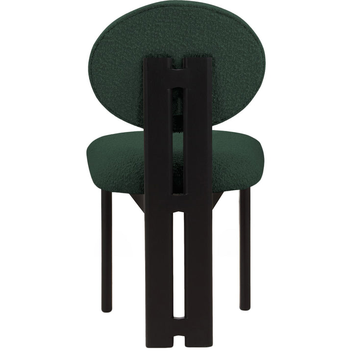 Napa Boucle Fabric Upholstered Dining Chair — Green / Stained Black