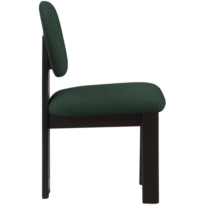Napa Boucle Fabric Upholstered Dining Chair — Green / Stained Black