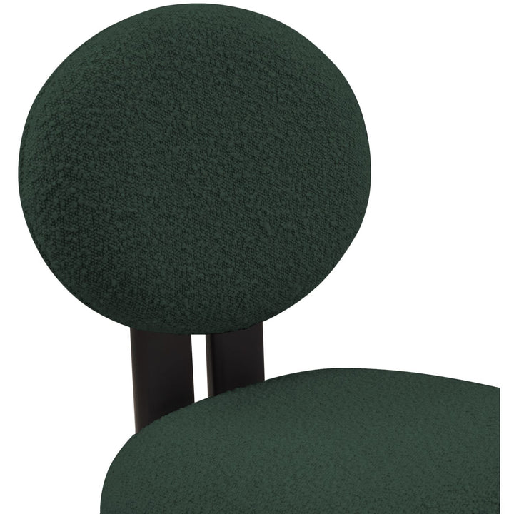 Napa Boucle Fabric Upholstered Dining Chair — Green / Stained Black