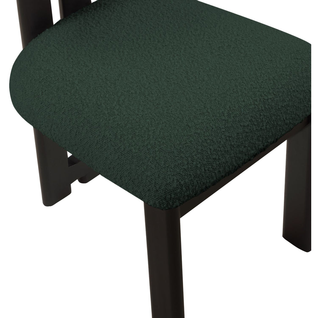 Napa Boucle Fabric Upholstered Dining Chair — Green / Stained Black
