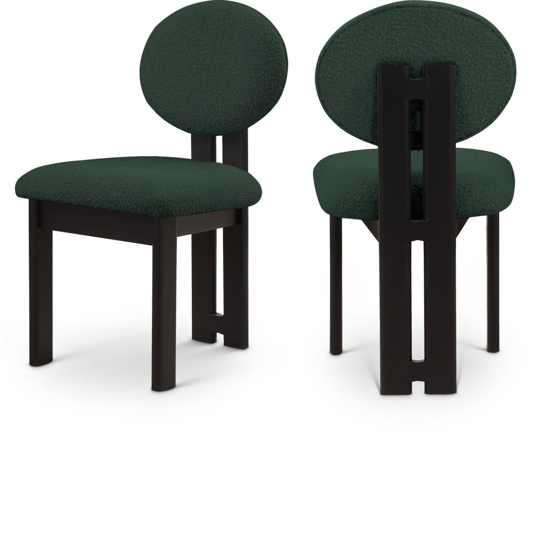 Napa Green Boucle Fabric Upholstered Dining Chair