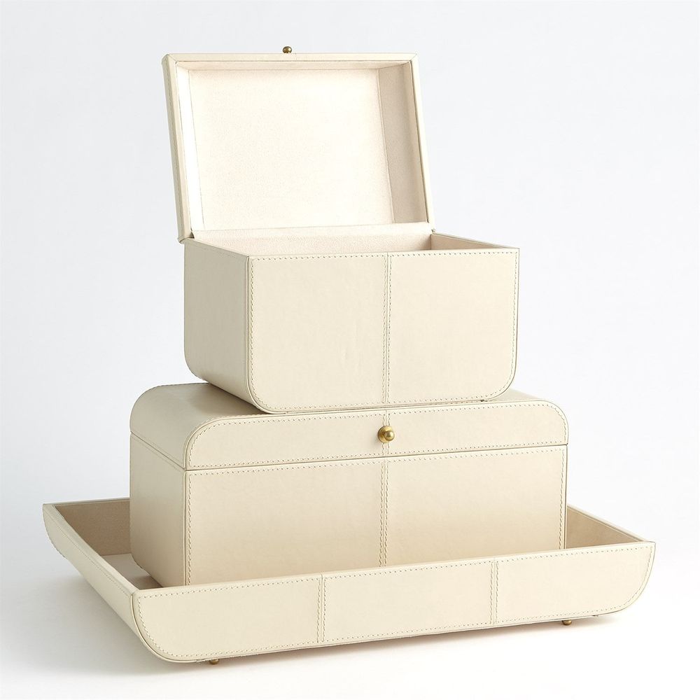Boxes Curved Corner Box-Ivory-Sm