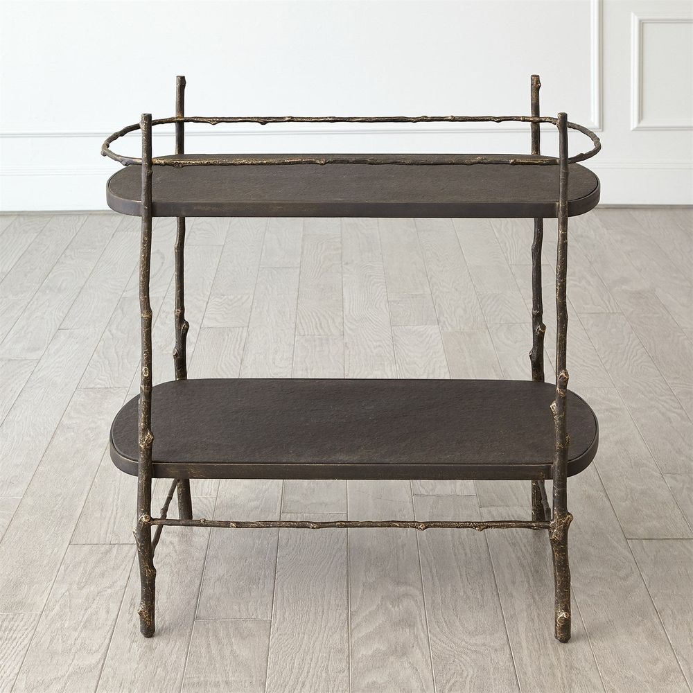 Bar Storage: Carts Grove Bar Cart - Bronze