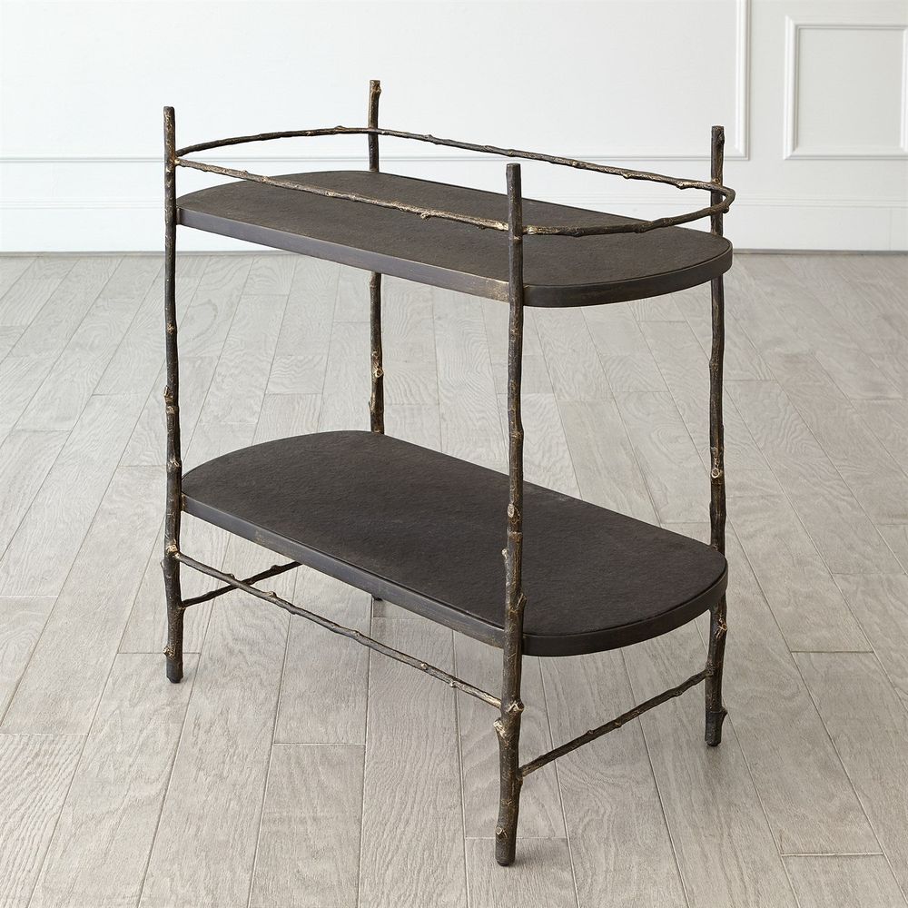 Bar Storage: Carts Grove Bar Cart - Bronze