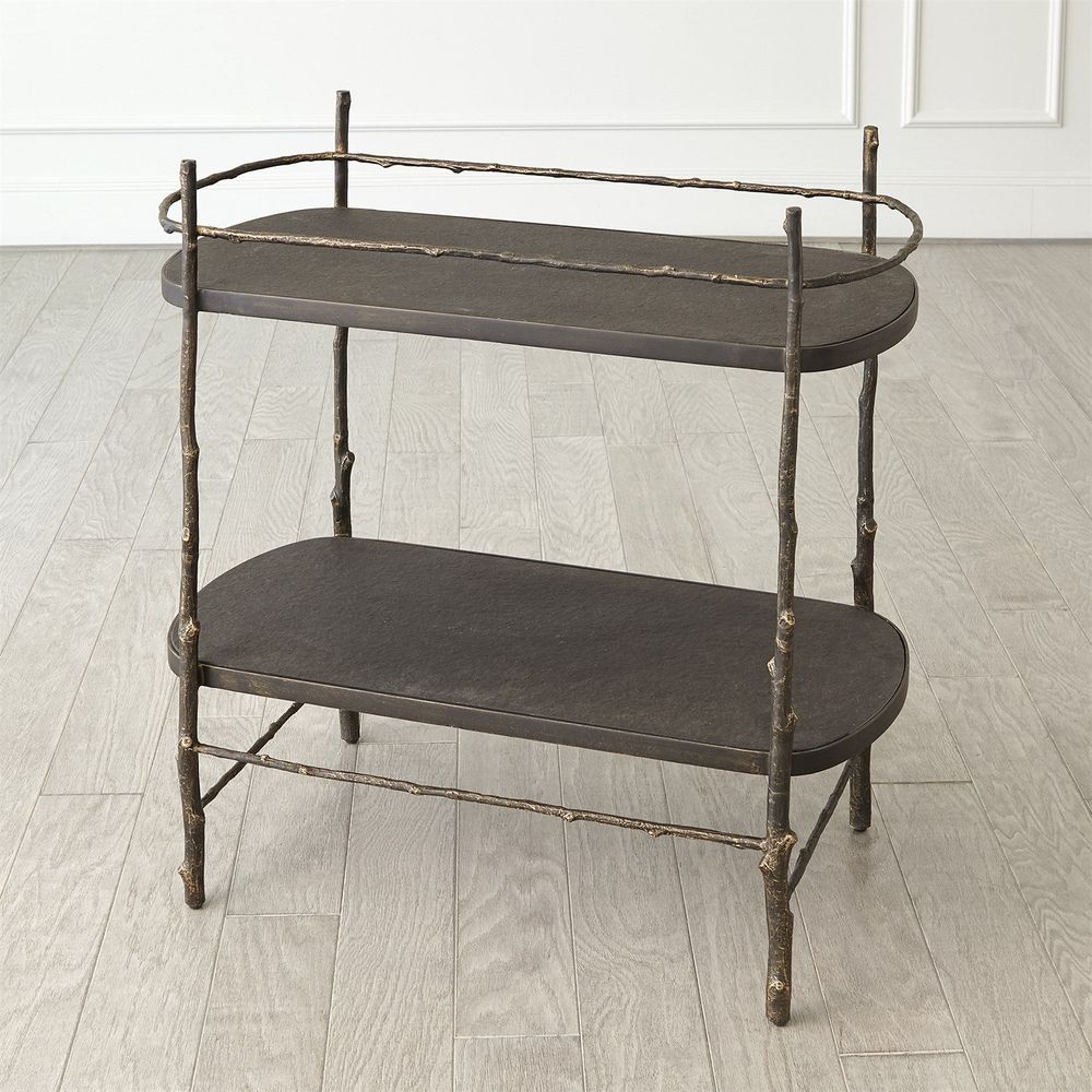 Bar Storage: Carts Grove Bar Cart - Bronze