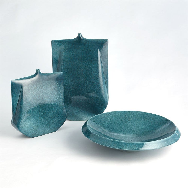 Kimono Vase-Teal-Tall