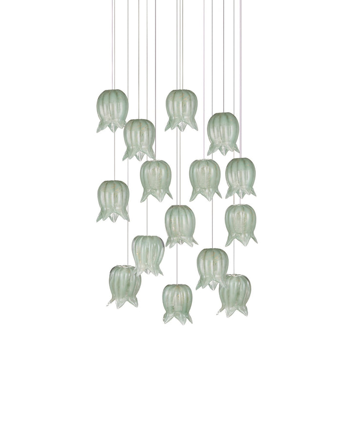 Pendants:Multi Polpo Green 15-Light Round Multi-Drop Pendant