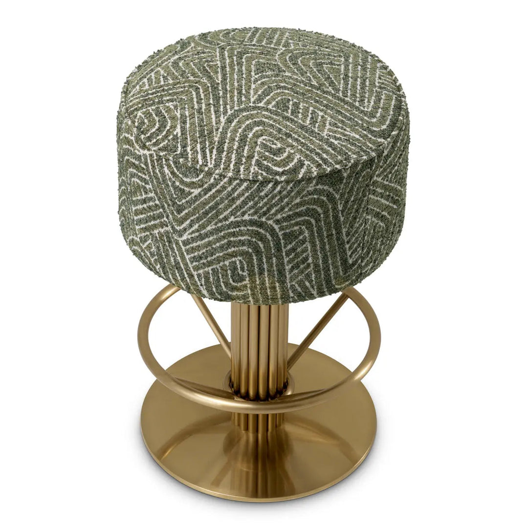 Counter Stool Carleton Camari Green Brushed Brass Finish - image 4