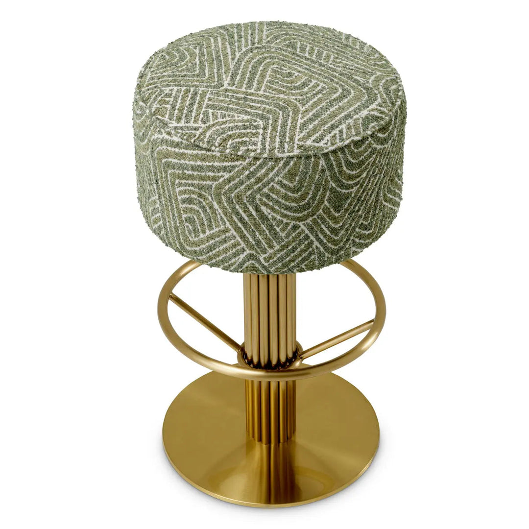 Bar Stool Carleton Camari Green Brushed Brass Finish - image 4