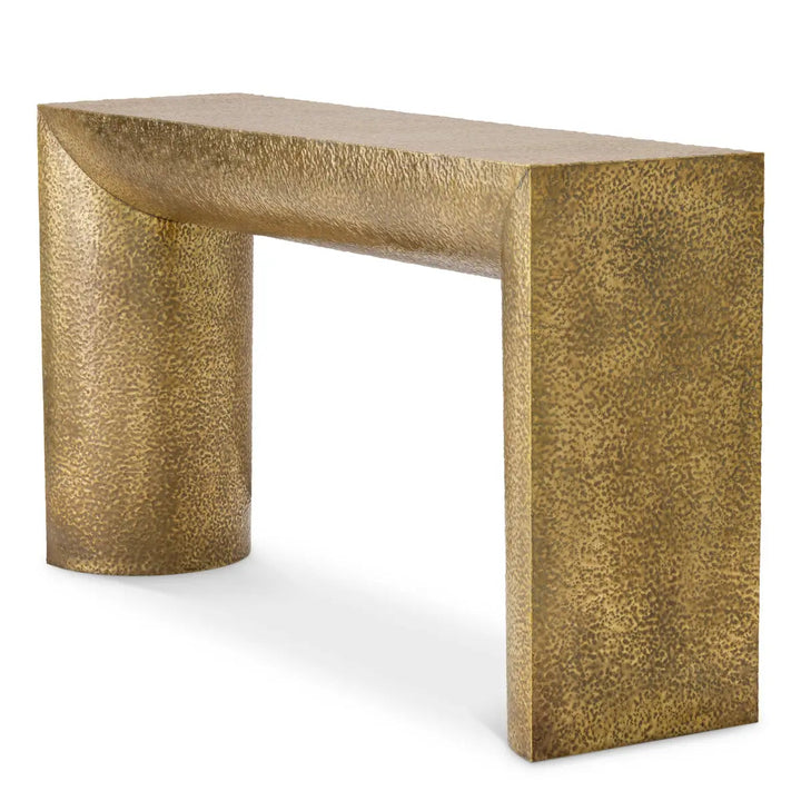 Console Table Drayton Hammered Vintage Brass Finish - image 4