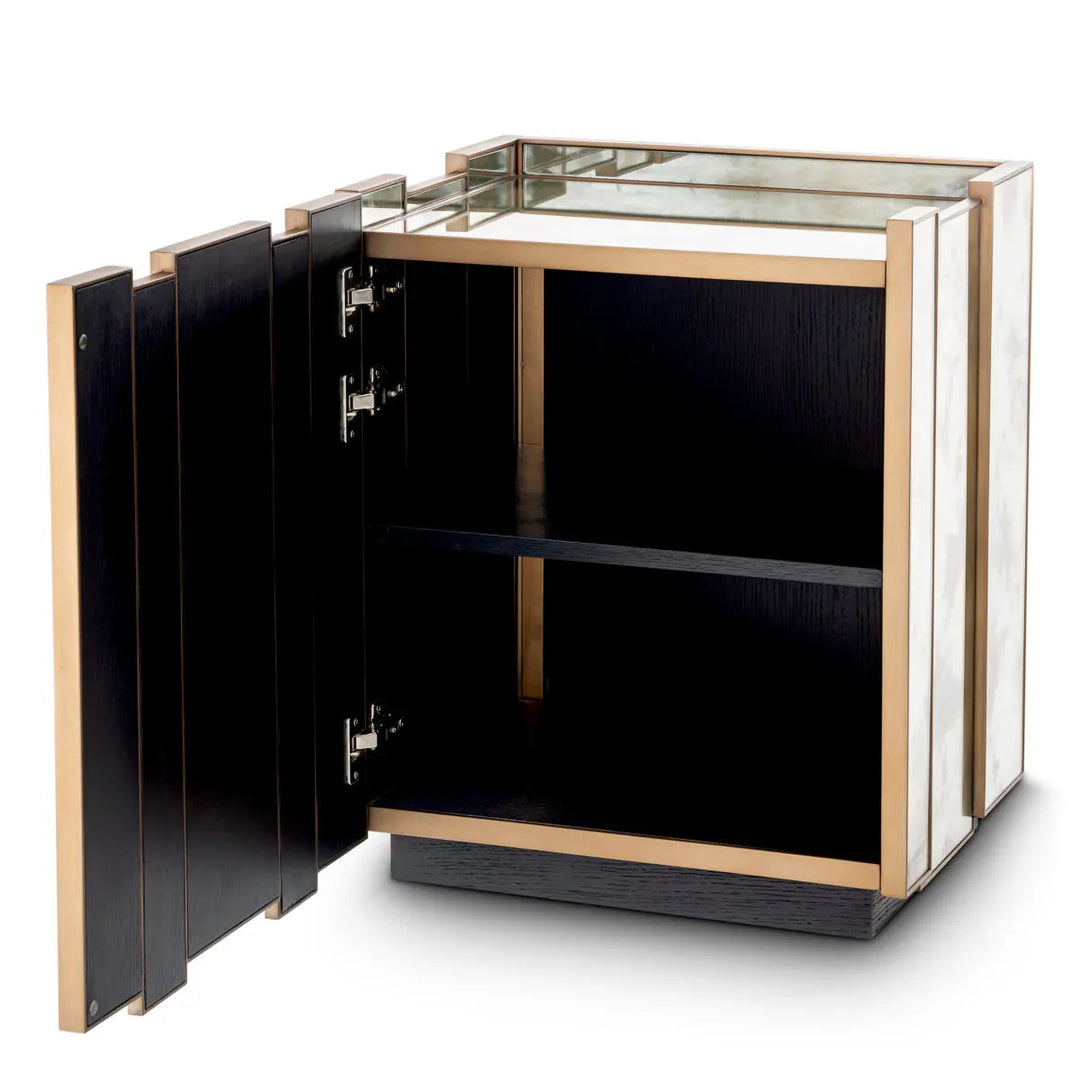 Nightstand Nottingham Left Antique Mirror Glass Brushed Brass Finish - image 4