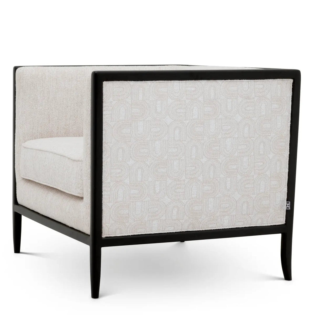 Chair Lauriston Black Finish Ardent Cream Dravon Cream - image 4