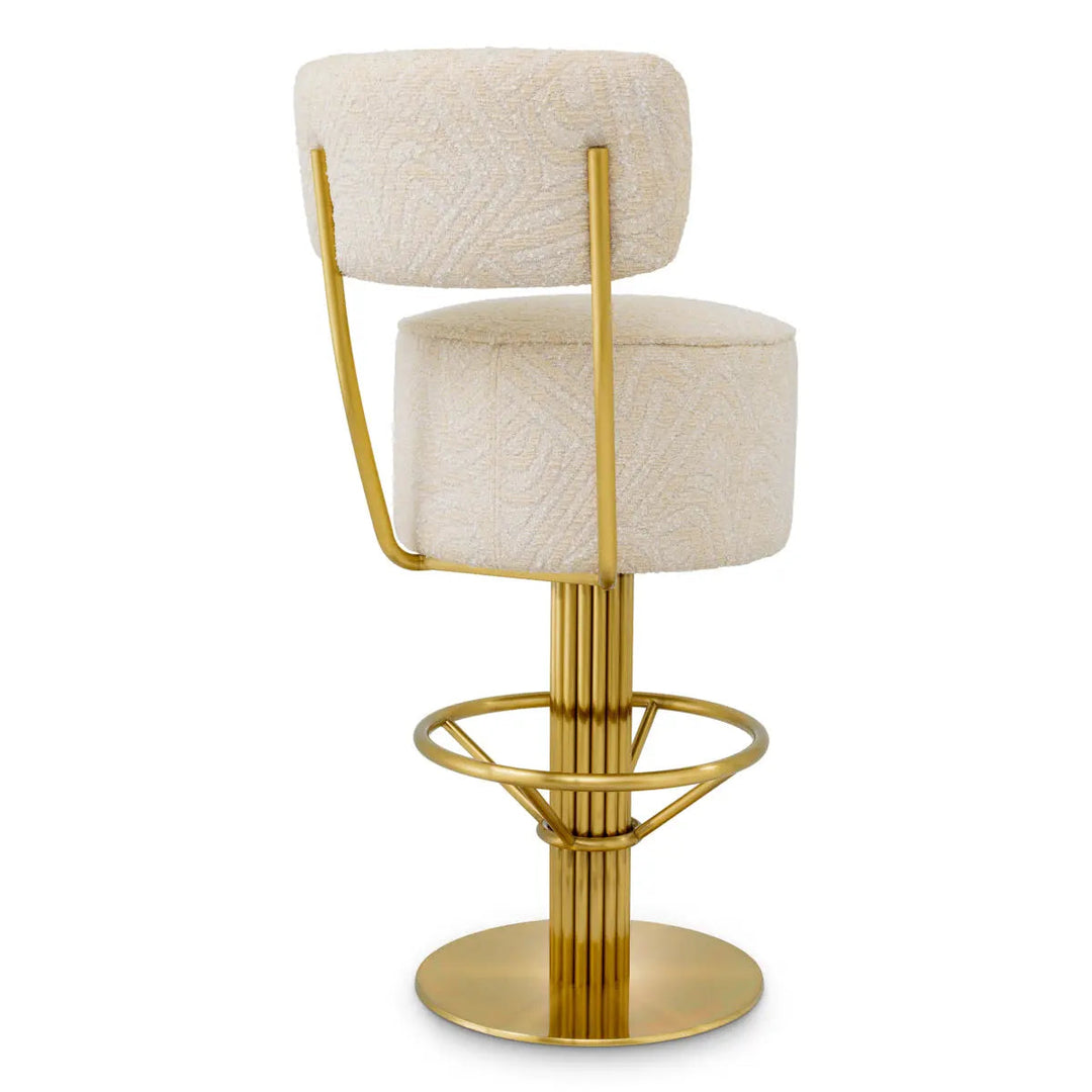 Bar Stool Carleton With Back Camari Cream Brushed Brass Finish - image 4