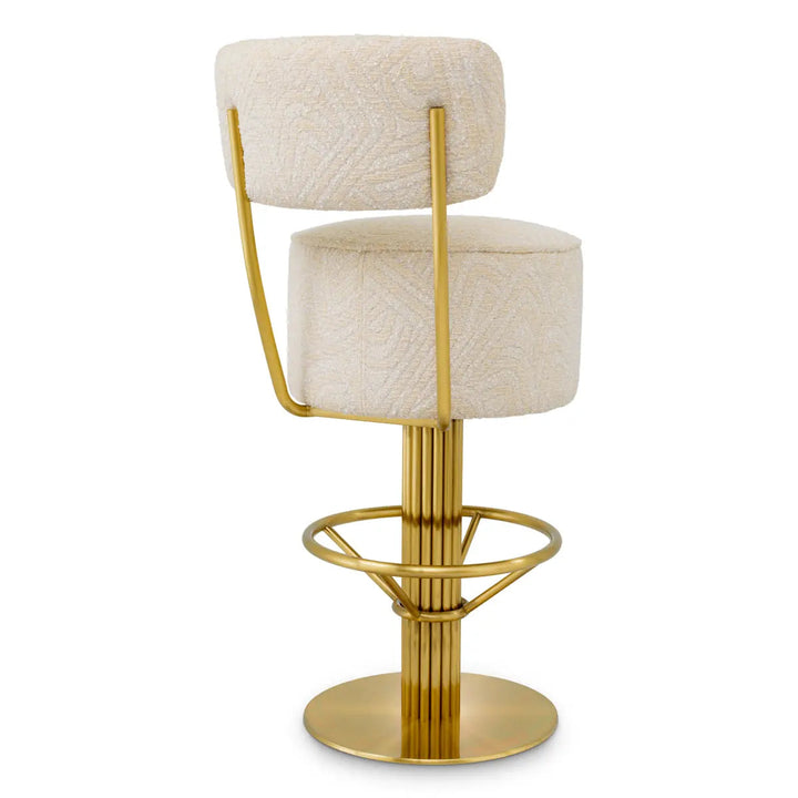 Bar Stool Carleton With Back Camari Cream Brushed Brass Finish - image 4