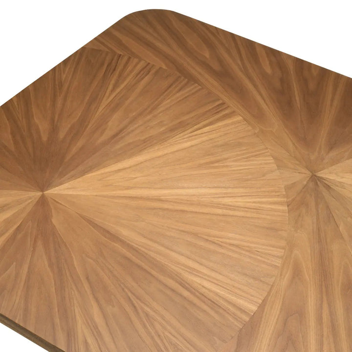 Dining Table Rucello Light Walnut Veneer Bronze Finish - image 4