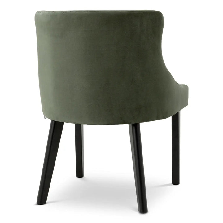 Dining Chair Chavelle Black Finish Torrin Green Velvet - image 4