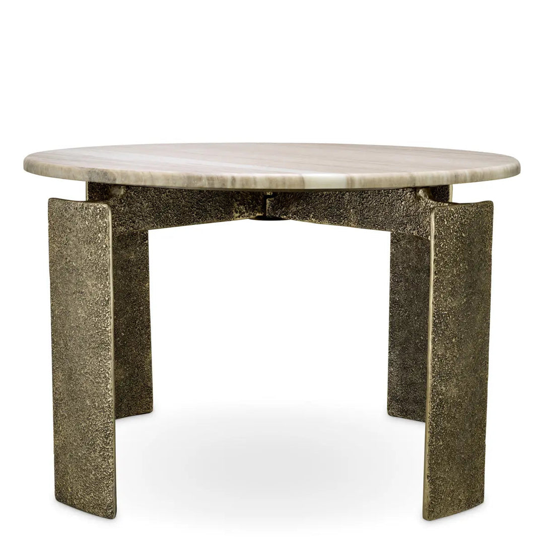 Dining Table Bodega Round Antique Brass Finish - image 4