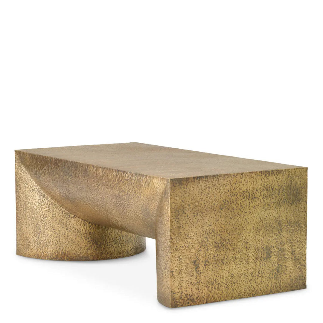 Coffee Table Drayton Hammered Vintage Brass Finish - image 4