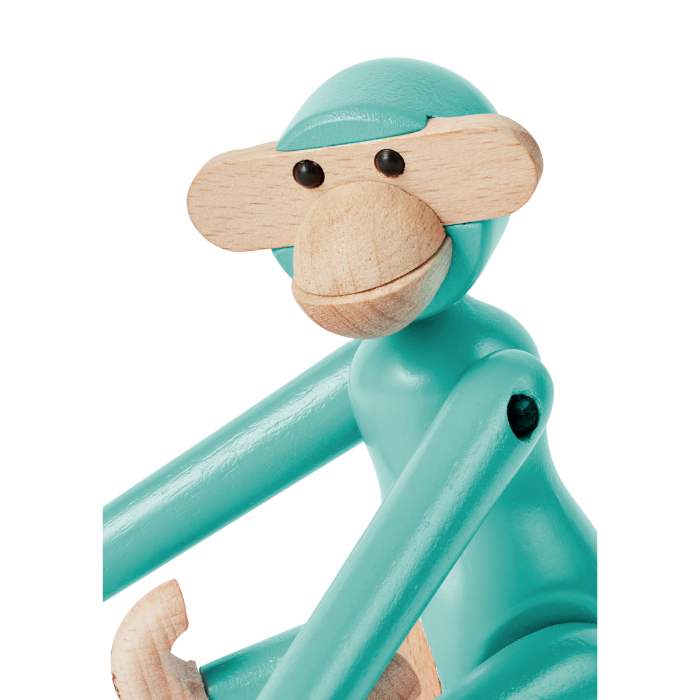 Kay Bojesen Monkey, Mini, Turquoise, H: 3.7"