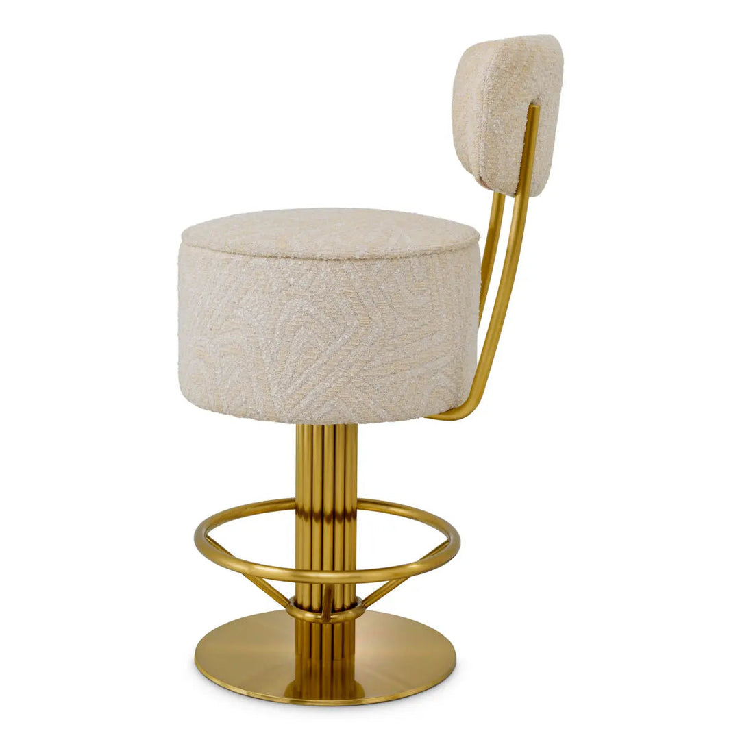 Counter Stool Carleton With Back Camari Cream Brushed Brass Finish - image 4