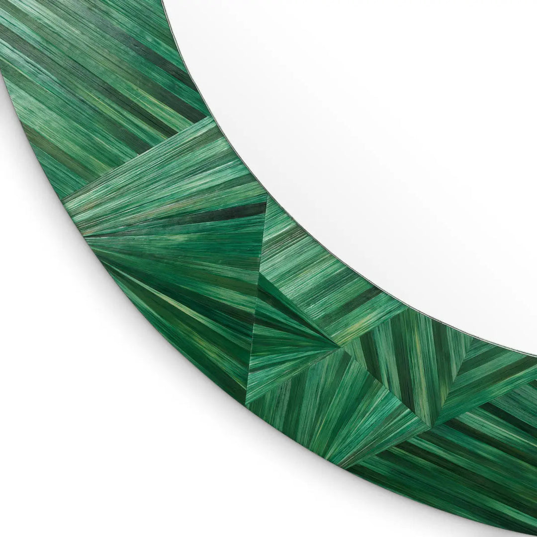 Mirror Cassara Straw Marquetry Green - image 4