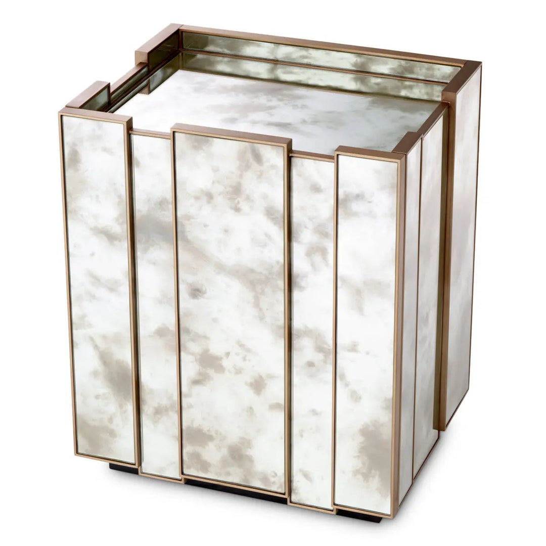 Nightstand Nottingham Right Antique Mirror Glass Brushed Brass Finish - image 4