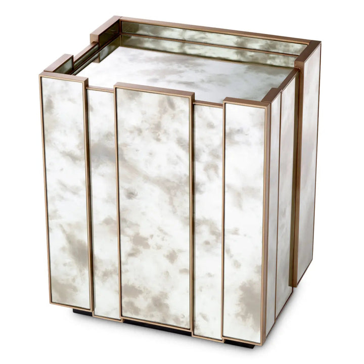 Nightstand Nottingham Right Antique Mirror Glass Brushed Brass Finish - image 4
